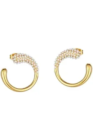 Kingka Paar Ohrstecker Pearl Perlenohrringe Ohrschmuck, Goldfarbener Schmuck für Damen, Edelstahl, Perle (synth) silberfarben