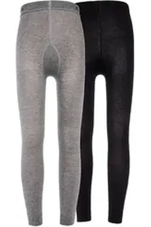 Ewers Strickstrumpfleggings Legging 2er Pack Uni (2 St) grau|schwarz 110-116