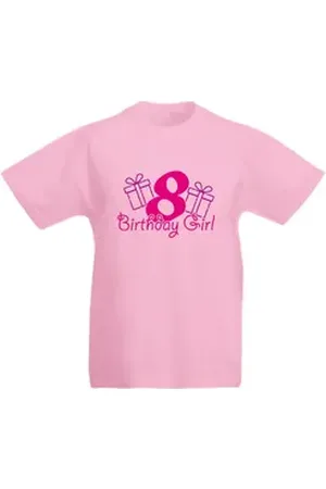G-graphics T-Shirt 8 – Birthday girl Kinder T-Shirt, mit Spruch / Statement, zum Geburtstag rosa 104