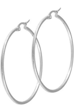 Karisma Paar Creolen 1 Paar Klassische Damen Edelstahl 316 L Stärke 2mm ERH-01 Farbwahl - Silber, 45mm