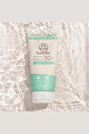 Suntribe Sonnenschutzcreme Bio Sonnencreme LSF 30 – Mineralisch & getönt, 0% Zusätze - Riffsicher & wasserfest