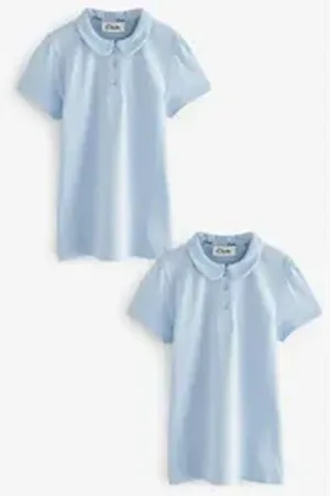 Clarks Poloshirt Kurzarm-Poloshirts für Mädchen im 2er-Pack (2-tlg) blau 122 (7 J.)