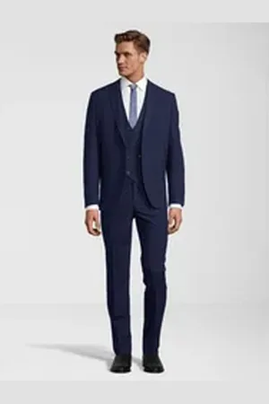 Steffen Klein SteffenKlein Anzug Slim-Fit (3-tlg) blau|grau 52