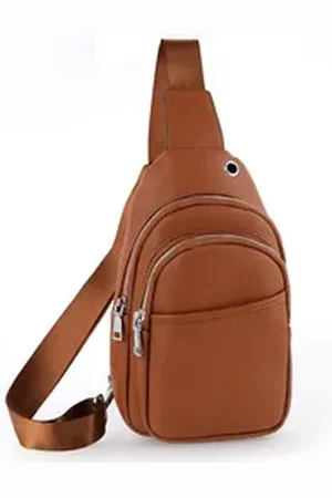 TAN.TOMI Bauchtasche Umhängetasche Damen Brusttasche Sling Bag Freizeit, Crossbody Bag (Breiter Gurt Tasche), Umhängetasche, Crossover & Rucksack braun