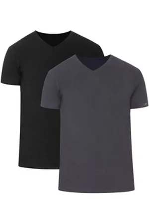 Cornette T-Shirt Herren T-Shirts mit V-Ausschnitt 2er Pack CR067 (1-tlg) bunt|schwarz S