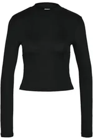 Noisy May Shirttop Langarmshirt eng geschnitten mit Rückenausschnitt NMANNIE L/S OPEN BACK RIB TOP JRS schwarz M