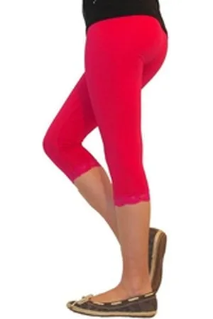 Yeset Caprihose Mädchen Kinder Leggings Leggins Hose Capri 3/4 kurz Spitze Baumwolle P 122