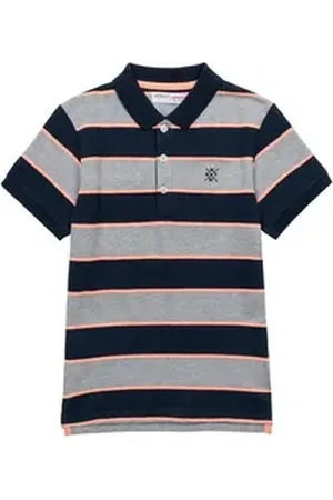 Minoti Poloshirt Gestreiftes Poloshirt (1y-14y) grau 92-98cm