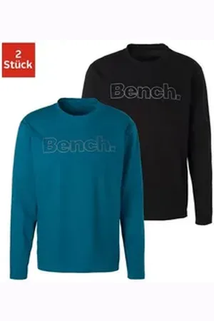 Bench Langarmshirt (2-tlg) mit Bench. Print vorn bunt|schwarz XL