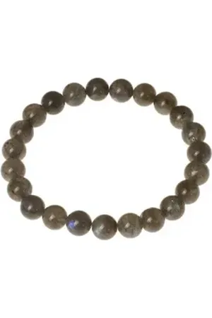 Bella Carina Perlenarmband Armband mit Labradorit Perlen 8 mm grün XXL