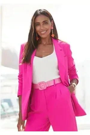 Lascana Longblazer mit Reverskragen und Schlitz hinten, Damenblazer, elegant-chic rosa 34