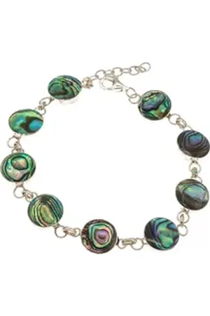 Bella Carina Silberarmband Armband mit Abalone Kreisen 18 - 20 cm 925 Silber, mit Abalone Muschel grün
