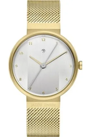 Jacob Jensen Quarzuhr Designuhr Edelstahl Milanaise Metallband NEW LINE ⌀35mm Herrenuhren Quarz, langer Sekundenzeiger