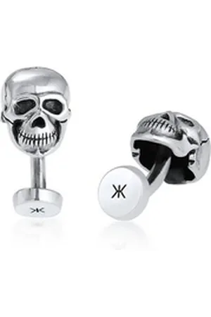 Kuzzoi Manschettenknöpfe Totenkopf Oxidiert 925er Silber, Totenkopf silberfarben