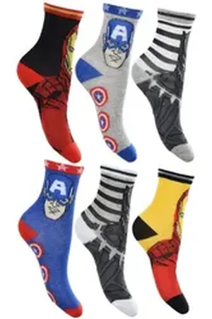 The Avengers Feinsocken AVENGERS 6 Paar Kindersocken Kniestrümpfe Jungen + Mädchen Socken Kinder Strümpfe Gr.23/26 27/30 31/34 23/26