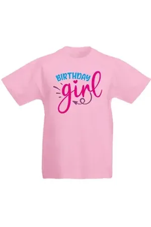 G-graphics T-Shirt Birthday Girl Kinder T-Shirt, mit Spruch / Statement, zum Geburtstag rosa 104