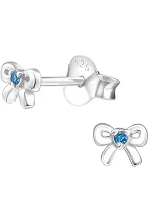 ALEXANDER YORK Paar Ohrstecker Kinderschmuck-Ohrstecker SCHLEIFE mit Geburtsstein I topaz, 2-tlg., 925 Sterling Silber silberfarben