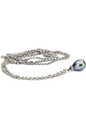 Trollbeads Kette mit Anhänger Fantasy Halskette mit Pfauen Perle, TAGFA-00062 blau|grün|lila|rot|schwarz 120