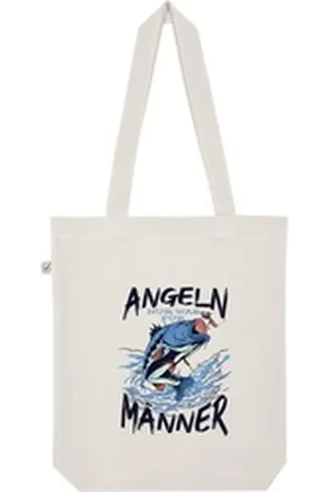 Youth Designz Tragetasche Angeln - Nur Was Für Männer Jutebeutel Tasche Lange Henkel, mit trendigem Angel Aufdruck weiß
