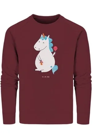 Mr. & Mrs. Panda Longpullover Einhorn Baby Größe L - Burgundy - Geschenk, Einhörner, Unicorn, Einho (1-tlg) rot L