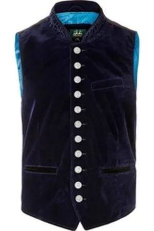 Wiesnkönig Funktionsweste Samtweste Moritz (1-tlg) blau 60