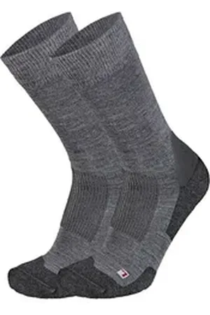 ARECO Wandersocken Trekkingsocke Merinowolle Doppelpack grau 39-41