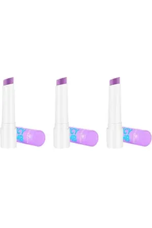 Essence Lippenbalsam JUICY BOMB glossy butter balm, 3-tlg., mit fruchtigem Duft lila