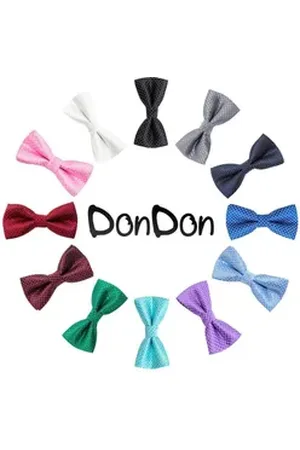 DonDon Kinderfliege Kinder Jungen Fliege 9 x 4,5 cm (Packung, 1-St) bereits gebunden, verstellbar, mit glänzenden Punkten grün