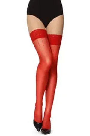 Merry Style Halterlose Strümpfe Damen 20 DEN GI1109 rot M-L