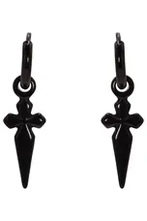 Steel_art Heideman Paar Ohrstecker Horus schwarz farben (Ohrringe, inkl. Geschenkverpackung), Ohrringe Männer Kreuz Anhänger schwarz