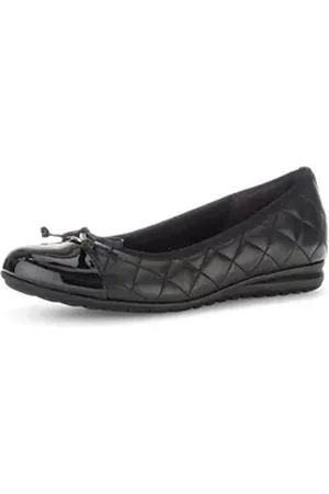 Gabor Florenz Ballerina, Halbschuh, Schlupfschuh, Businessschuh, Ziersteppungen, Weite G schwarz 35 EU