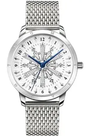 Thomas Sabo Quarzuhr SNOW FLAKE WA0391-201-202-33 MM, Armbanduhr, Damenuhr, Schneeflocke, Mineralglas mit Saphirbeschichtung silberfarben