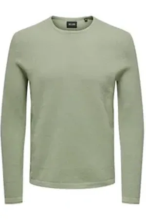 Only & Sons Strickpullover Dünner Langarm Strickpullover Rundhals Basic Sweater ONSPANTER ONSPANTER REG 12 STRUC CREW KNIT NOOS grau XS