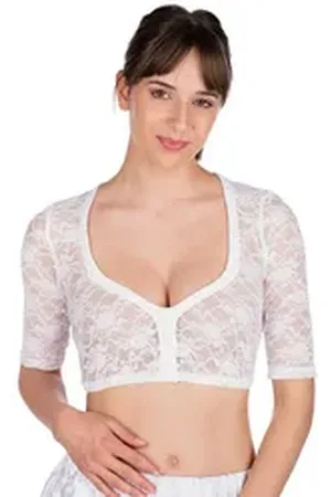 Alpenfee Dirndlbluse Dirndlbluse - SUSI HA - weiß weiß 38