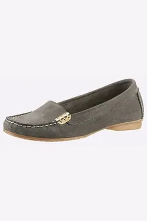 Heine Mokassin Slipper grau 40 EU