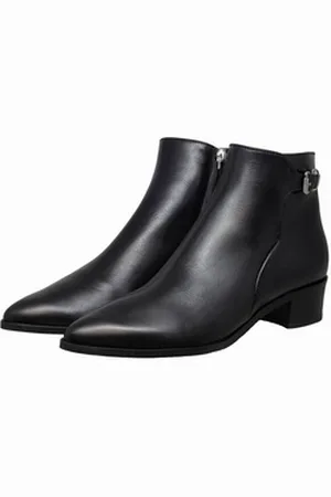 GALLUCCI 30009 Stiefeletten Damen Ankle Boots Leder Schwarz Stiefel 38 EU