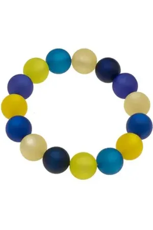 Bella Carina Armband Ukraine blau gelb, Polaris Perlen Armband 14 mm, blau gelb wie die Flagge der Ukraine XL