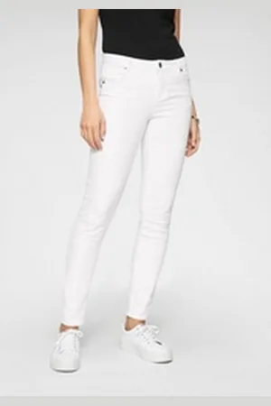 Tamaris Skinny-fit-Jeans schmale Beinform, normale Leibhöhe, 5-Pocket-Form, Used-Waschung weiß 44