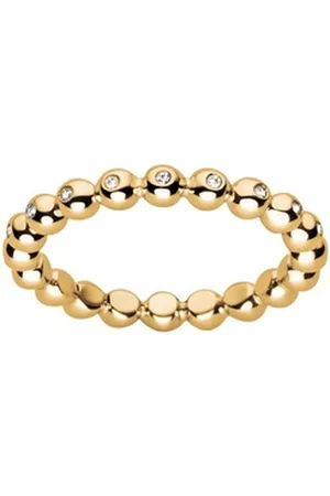 M&M Fingerring Kugel-Ring Damen silber / gold mit Zirkonia (1-tlg), Vorsteckring; deutsche Qualität, inkl. Schmucketui goldfarben 54