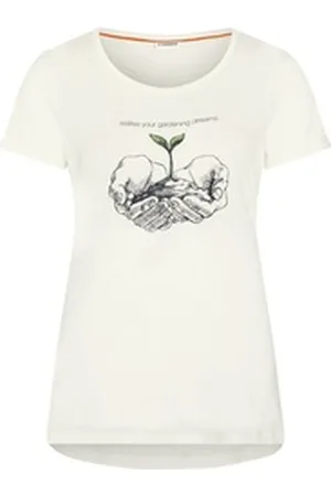 Gardena Print-Shirt im Gardening-Print-Look weiß M
