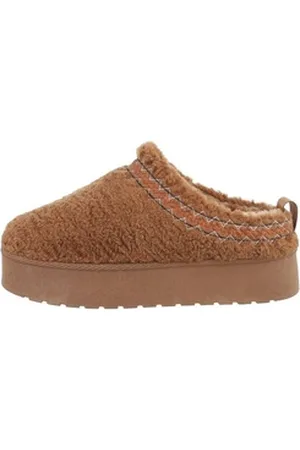Ital-Design Damen Hausschuhe Freizeit Hausschuh (85135986) Keilabsatz/Wedge Hausschuhe in Camel braun 38 EU