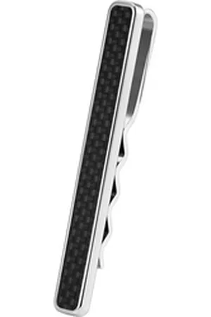 Karisma Krawattennadel Hochwertige Herren Edelstahl 316L Krawattennadel mit Karbon, Krawattenklammer/Tie Clip Farbwahl KTC202 - Karbon-schwarz