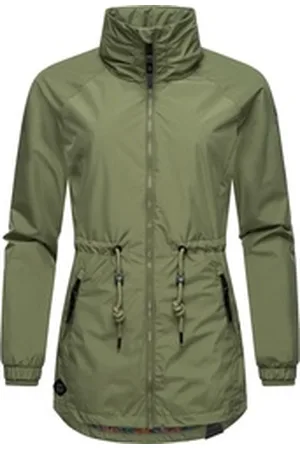 Ragwear Outdoorjacke Tacy wasserdichte Damen Übergangsjacke mit hohem Kragen grün XXL (44)