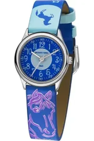 JACQUES FAREL Quarzuhr Pferdeuhr, HCC 338, Armbanduhr, Kinderuhr, Mädchenuhr, Pferde, ideal auch als Geschenk blau