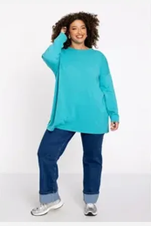 Yoek Longpullover Damen Pullover Große Größen blau 54/56