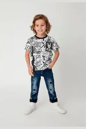 Gulliver T-Shirt mit rockigem Print bunt|schwarz 98