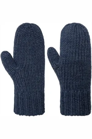 Seeberger Strickhandschuhe (1-St) Damenhandschuhe mit Futter blau