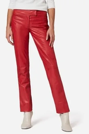 RICANO Lederhose Low Cut hochwertiges Lammleder rot XL