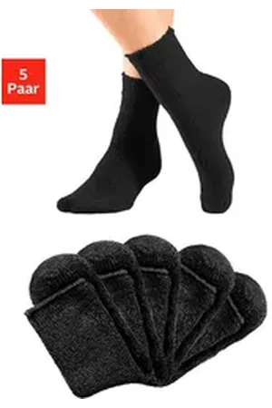 Lavana Kuschelsocken (Packung, 5-Paar) ideal als Bettsocken schwarz 39-42