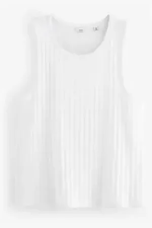 Next Shirttop Strukturiertes geripptes Trägertop (1-tlg) weiß XXL